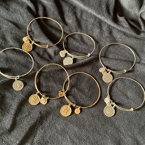Alex and Ani Initial Bracelets Lot of 7